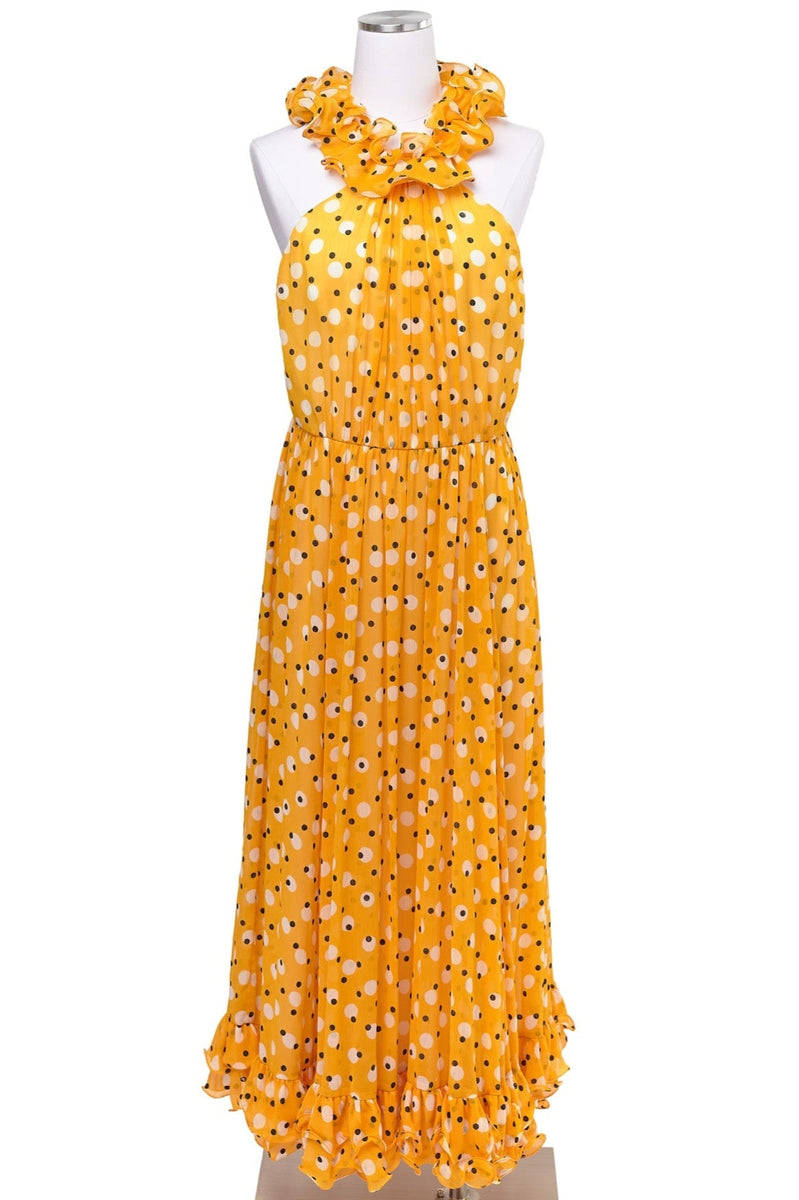 Carolina Herrera Polka Dot Ruffle Halter Maxi Dress – Audrey's of Naples