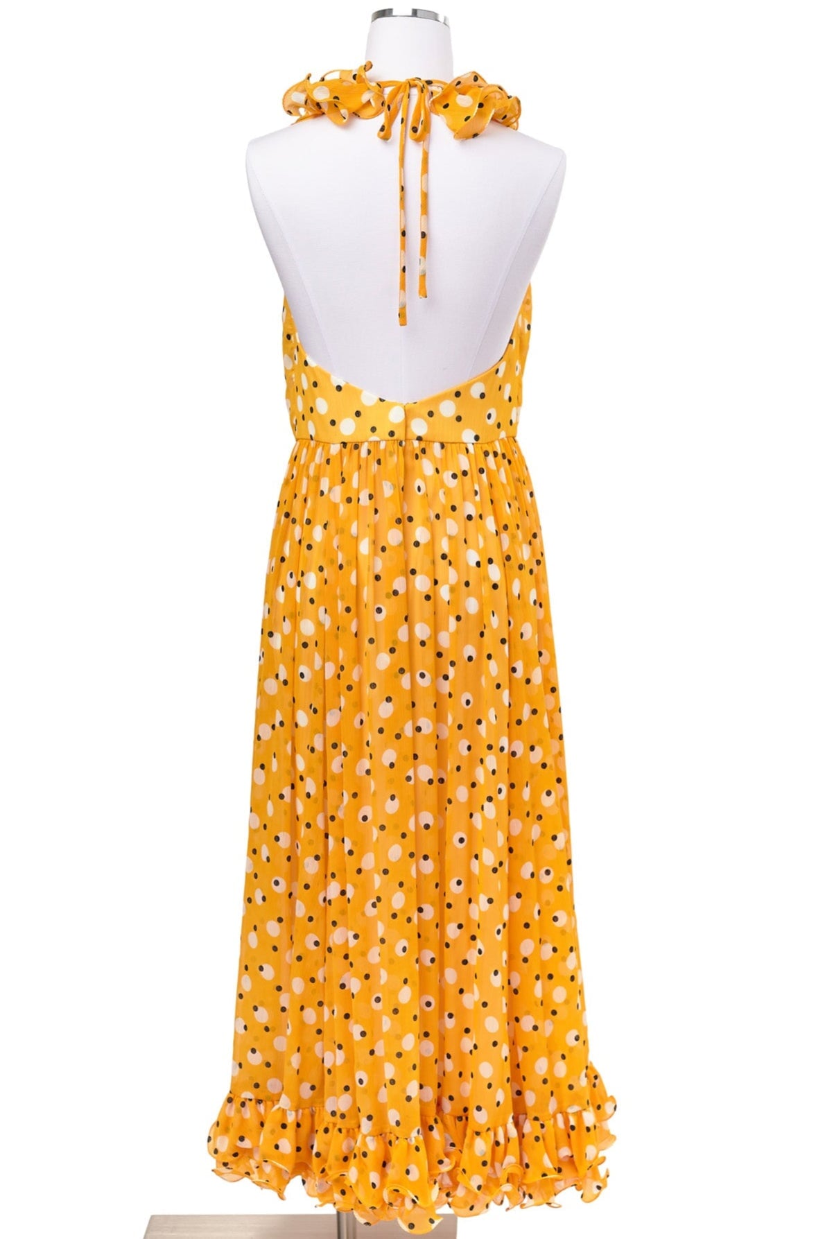Carolina Herrera Polka Dot Ruffle Halter Maxi Dress Audrey's of Naples Carolina Herrera Polka Dot Ruffle Halter Maxi Dress Audrey's of Naples