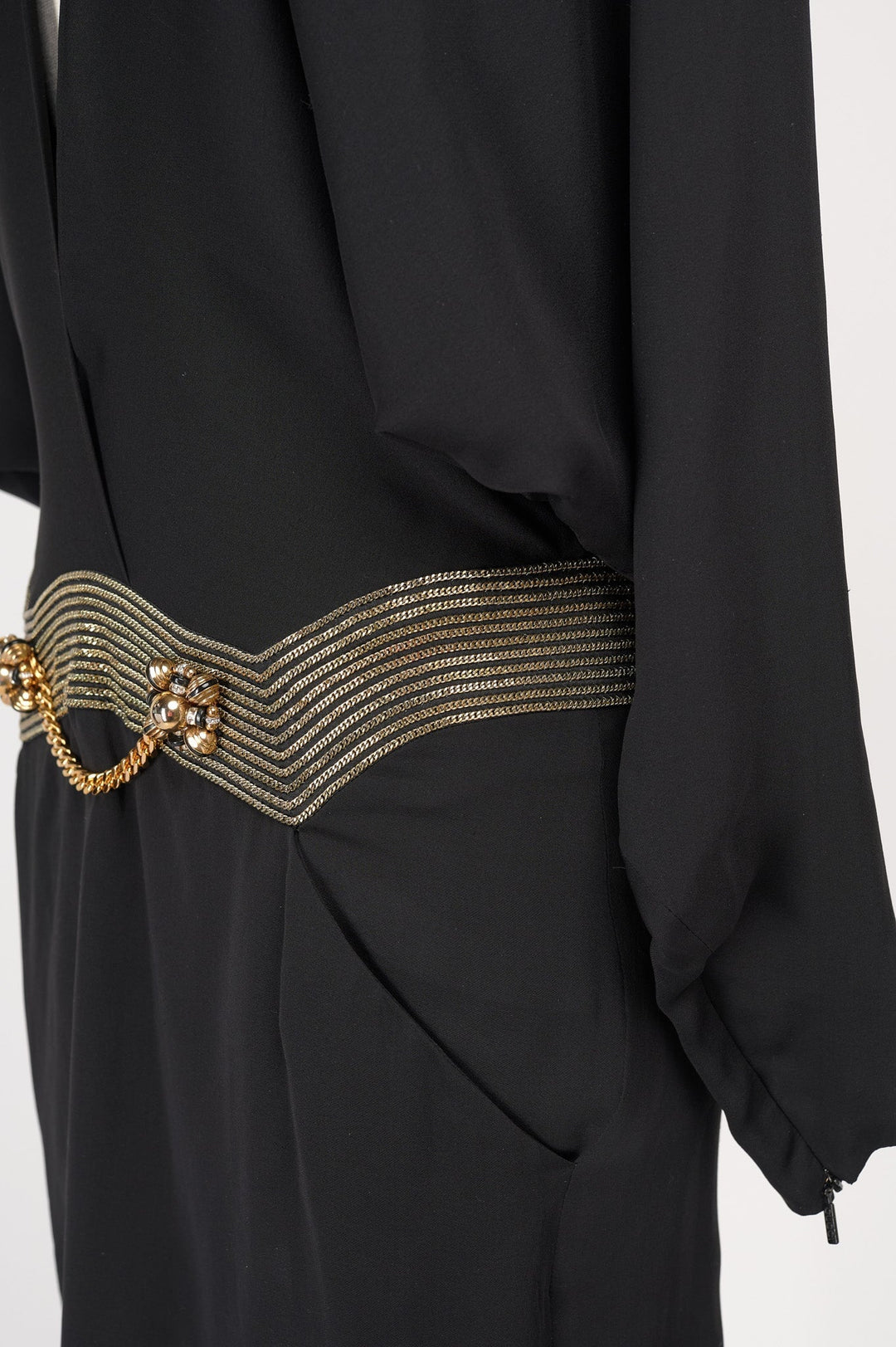 gucci black and gold dress 1990s Tom Ford for Gucci Black Shift Dress with Link Buttons – Style &  Salvage
